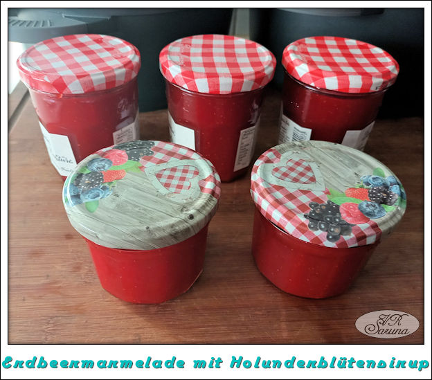 Foto Erdbeermarmelade mit Holunderblütensirup