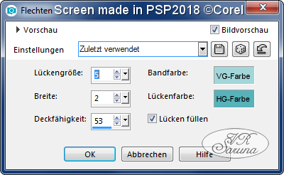 PSP - Rahmen 01 Einstellungen Flechten Screen PSP - Rahmen 01 Einstellungen Flechten