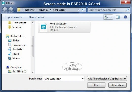 Screen PSP - Auswahl der abr-Datei