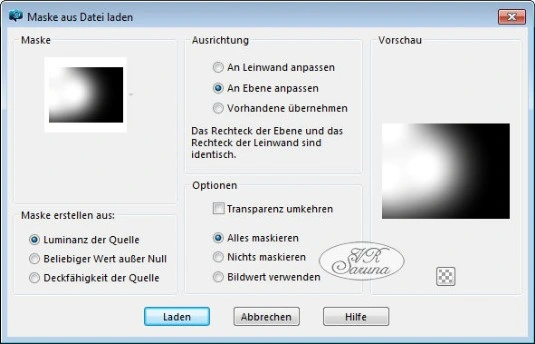 Screen PSP - Blend 01 Masken-Einstellungen