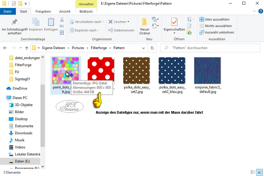 Screen PC - Dateiendungen - Explorer Ansicht ohne
