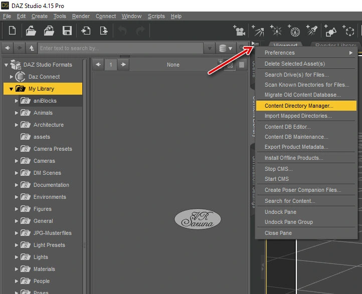 Screen Aufruf Content Directory Manager