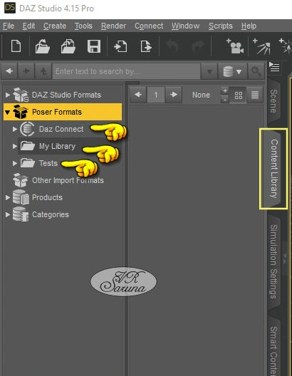 Screen Content Library Pane Poser-Formats