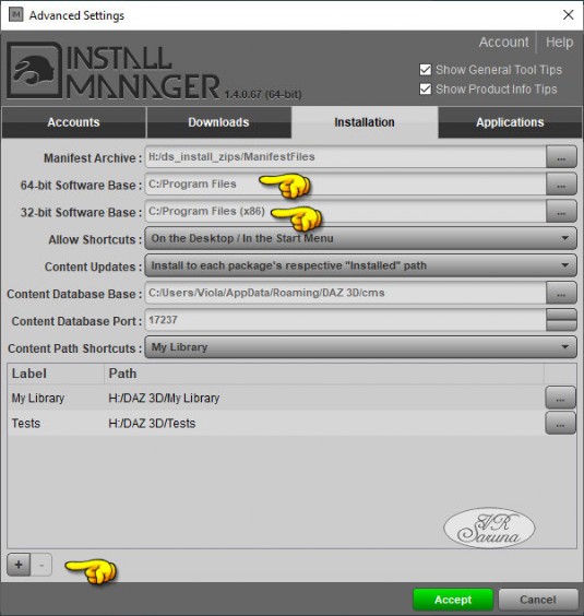 DIM - Optionen Installationen Screen DIM - Optionen Installationen