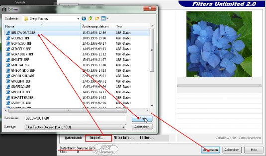 Grafik-Tipps - FU Filterimport Screen Grafik-Tipps - FU Filterimport