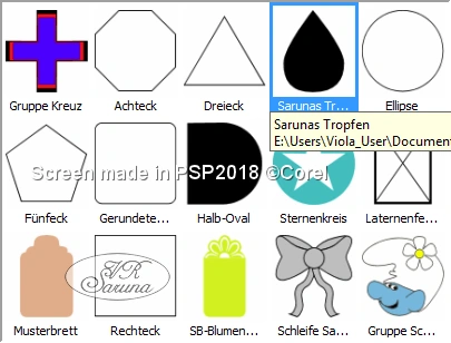 Screen PSP - Tropfenform Formengalerie