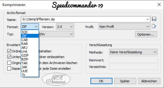 PC - Speedcommander Komprimieren-Fenster Screen PC - Speedcommander Komprimieren-Fenster