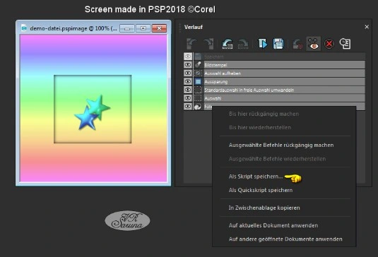 PSP - Verlauf-Palette - als Skript speichern Screen PSP - Verlauf-Palette - als Skript speichern
