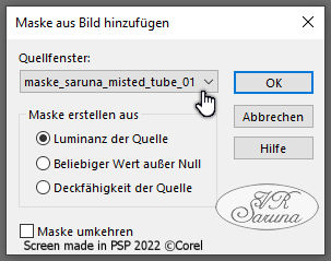 PSP - Maske aus Bild hinzufügen Screen PSP - Maske aus Bild hinzufügen