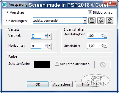 Screen PSP - Rahmen 05 Einstellungen Aussparung