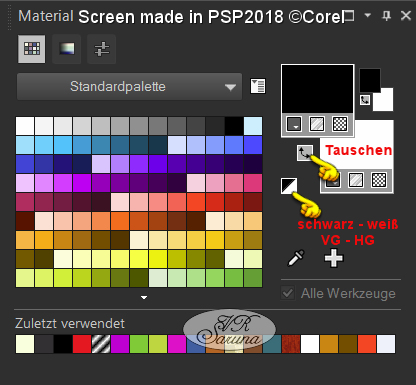 PSP - Material-Palette Zusatz-Schaltflächen Screen PSP - Material-Palette Zusatz-Schaltflächen